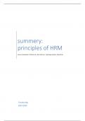 extensive summary of principles of HRM