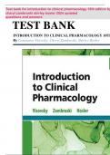 Test bank for introduction to clinical pharmacology 10th edition by constance visovsky cheryl zambroski shirley hosler