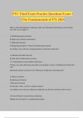 PTU Final Exam Practice Questions Exam 1 (The Fundamentals of PT) 2024
