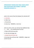 SPREADSHEET MODELLING FINAL EXAM LATEST  2024 QUESTIONS AND CORRECT VERIFIED ANSWERS&vert;GRADED A&plus; 