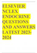 ELSEVIER NCLEX ENDOCRINE QUESTIONS AND ANSWERS LATEST 2023-2024.