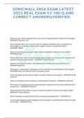 SONICWALL SNSA EXAM LATEST 2023 REAL EXAM V2 100 Q AND CORRECT ANSWERS&lpar;VERIFIED