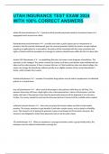 UTAH INSURANCE TEST EXAM 2024 WITH 100&percnt; CORRECT ANSWERS