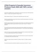 UTAH Property & Casualty Insurance Producer Exam 2024 with 100&percnt; correct answers