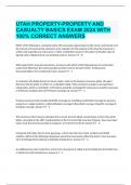  UTAH PROPERTY-PROPERTY AND CASUALTY BASICS EXAM 2024 WITH 100&percnt; CORRECT ANSWERS
