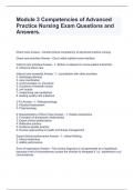 Module 3 Competencies of Advanced Practice Nursing Exam Questions and Answers