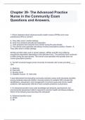 Chapter 39- The Advanced Practice Nurse in the Community Exam Questions and Answers