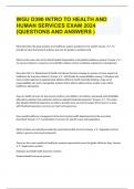 WGU D390 INTRO TO HEALTH AND HUMAN SERVICES EXAM 2024  (QUESTIONS AND ANSWERS )