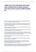 COBA Core Full Test Bank &lpar;All study sets combined No answer choices&semi; only the correct answer&rpar; 2024 Graded A&plus;