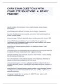 CNRN EXAM QUESTIONS WITH COMPLETE SOLUTIONS&semi; ALREADY PASSED&excl;&excl;
