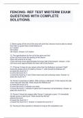 FENCING- REF TEST MIDTERM EXAM QUESTIONS WITH COMPLETE SOLUTIONS&period;