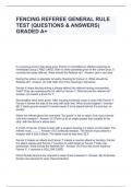 FENCING REFEREE GENERAL RULE TEST &lpar;QUESTIONS & ANSWERS&rpar; GRADED A&plus;