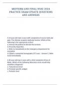 MIDTERM AND FINAL N582 2024&sol;2025 PRACTICE EXAM UPDATE QUESTIONS AND ANSWERS RATED A&plus;