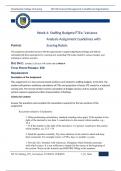 Nr 533 -Week 4: Staffing Budgets/FTEs/ Variance Analysis Assignment Guidelines with Scoring Rubric