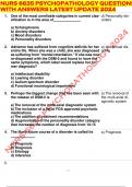 NURS 6635 PSYCHOPATHOLOGY QUESTIONS WITH ANSWERS LATEST UPDATE 2024 