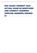 NSC EXAM2NEWEST 2024  ACTUAL EXAM 89 QUESTIONS  AND CORRECT ANSWERS  VERIFIED ANSWERSGRADED  A+
