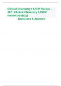 Clinical Chemistry I ASCP Review - 467 /Clinical Chemistry I ASCP  review (youlazy)