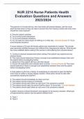 NUR 2214 Nurse Patients Health Assessment Questions and Answers 2023/2024