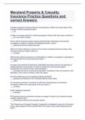 Maryland Property & Casualty Insurance Practice Questions and correct Answers&period;