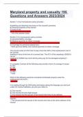 Maryland property and casualty 195 Questions and Answers 2023 &sol;2024