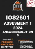 IOS2601 Assignment 1 2024 solutions/answers