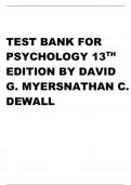 TEST BANK FOR  PSYCHOLOGY 13TH EDITION BY DAVID  G. MYERSNATHAN C.  DEWALL