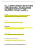 WGU C213 Accounting for Decision Makers  EXAM &lpar;QUESTIONS & ANSWERS&rpar; LATEST  UPDATE 2024 ALREADY GRADED A&plus;