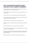 MTTC INTEGRATED SCIENCE EXAM 2024 WITH 100% CORRECT ANSWERS