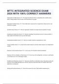 MTTC INTEGRATED SCIENCE EXAM 2024 WITH 100&percnt; CORRECT ANSWERS