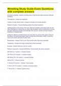 Wrestling Study Guide Exam Questions with complete answers 