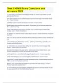 Test 2 NFHS Exam Questions and Answers 2023