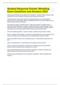 Student Response Packet&colon; Wrestling Exam Questions and Answers 2023