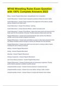 NFHS Wrestling Rules Exam Question with 100&percnt; Complete Answers 2023