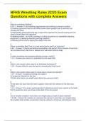 NFHS Wrestling Rules 22&sol;23 Exam Questions with complete Answers