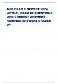 NSC EXAM 2 NEWEST 2024  ACTUAL EXAM 89 QUESTIONS  AND CORRECT ANSWERS  VERIFIED ANSWERS GRADED  A&plus;