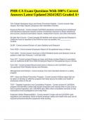 PHR-CA Exam Questions With 100&percnt; Correct Answers Latest Updated 2024&sol;2025 &lpar;Graded A&plus;&rpar;