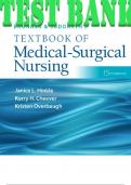 TEST BANK for Brunner & Suddarth's Textbook of Medical-Surgical Nursing 15th Edition by Janice L Hinkle , Kerry Cheever & Kristen Overbaugh ISBN 9781975161057. (Complete 68 Chapters/ 994 Pages)