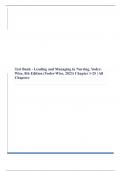 Test Bank - Leading and Managing in Nursing, Yoder-Wise, 8th Edition (Yoder-Wise, 2023) Chapter 1-25 | All Chapters