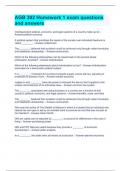 AGB 302 Homework 1 exam questions and answers