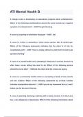 ATI Mental Health B EXAM Questions & Answers 2024&lpar;A&plus;GRADED 100&percnt;VERIFIED&rpar;