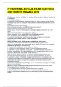 IT ESSENTIALS FINAL EXAM QUESTIONS AND CORRECT ANSWERS&period; 2024