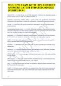 WGU C777 EXAM QUESTIONS AND ANSWERS LATEST UPDATED 2024&sol;2025 &lpar;100&percnt; VERIFIED&rpar;