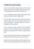 ATI Mental Health B &lpar;2019&rpar; Questions & Answers &lpar;A&plus;GRADED 100&percnt;VERIFIED&rpar;