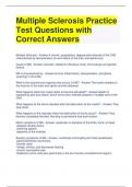 Multiple Sclerosis Practice Test Questions with Correct Answers