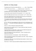 METRO 101 FINAL EXAM