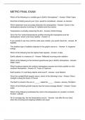 METRO FINAL EXAM