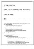 SOCWORK 5008 CHILD DEVELOPMENT & WELFARE 7 LECTURES 2024.