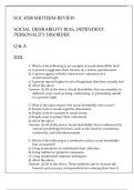SOC 4508 MIDTERM REVIEW SOCIAL DESIRABILITY BIAS&comma; DEPENDENT PERSONALOTY DISORDER Q & A 2024