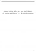Walden University NURS 6501 Final Exam– Question and answers Latest Update 2024 Version Already Passed