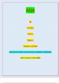 AQA AS PHYSICS 7407/1 Paper 1 Version: 1.0 Final *JUN237407101* IB/M/Jun23/E7 7407/1 For Examiner’s UseQUESTION PAPER & MARKING SCHEME/ [MERGED] Marl( scheme June 2023
